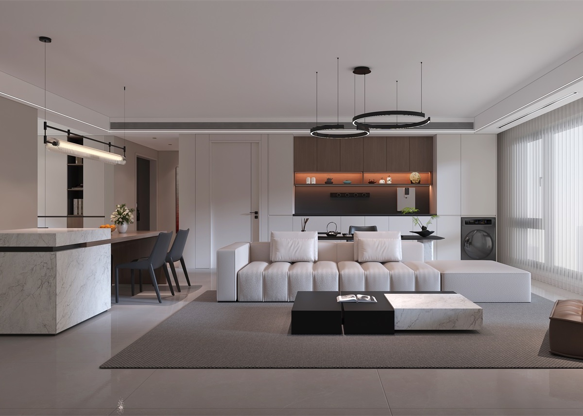 中恒央御143㎡ | 大橫廳+客餐一體+開放書房，他家這通透感絕了！