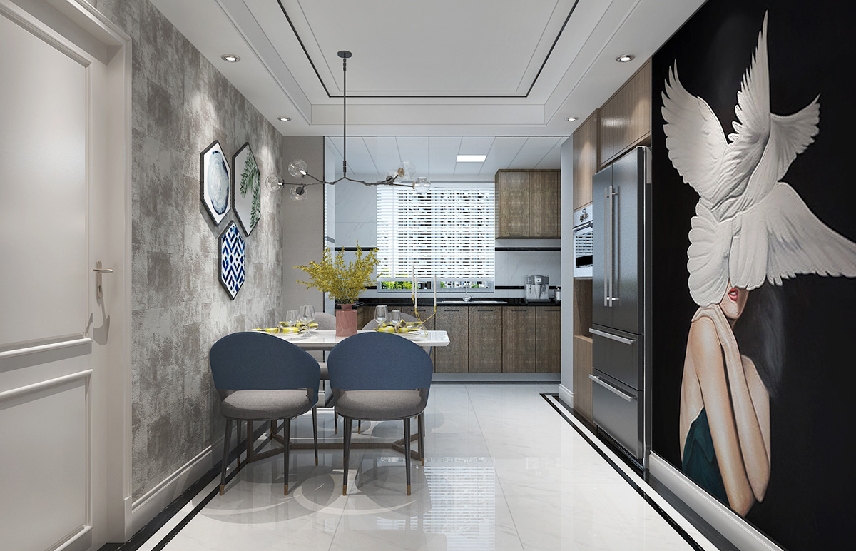 民生花園170平米后現(xiàn)代風格裝修效果圖